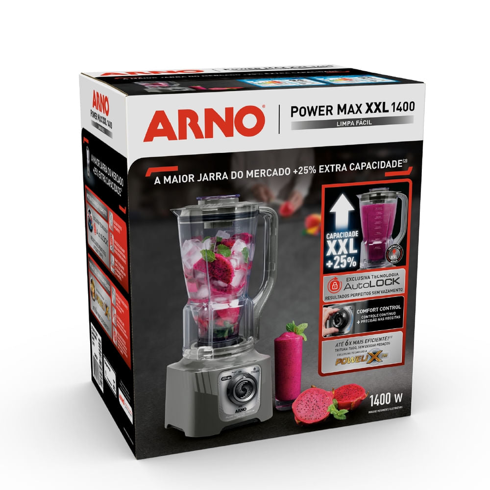 Liquidificador Arno Power Max XXL 1400W Cinza LN87