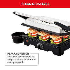 Grill Arno Dual Inox com abertura de 180° GNOX