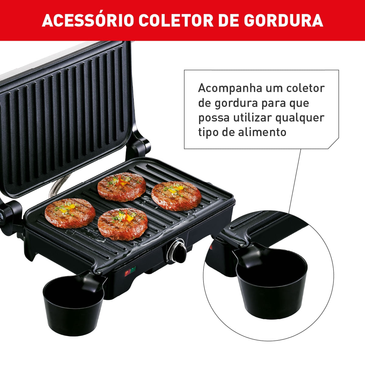 Grill Arno Dual Inox com abertura de 180° GNOX