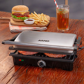 Grill Arno Dual Inox com abertura de 180° GNOX