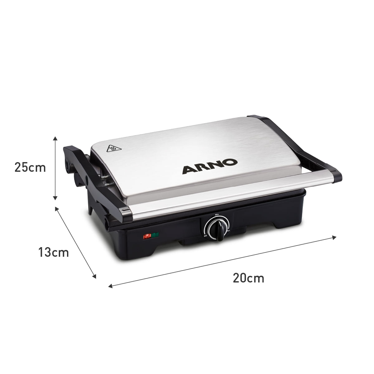 Grill Arno Dual Inox com abertura de 180° GNOX