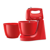 Batedeira Arno Mini Chef Portátil 400W com 2 Tigelas de 4 Litros 4 velocidades Função Pulsar Vermelha HM12