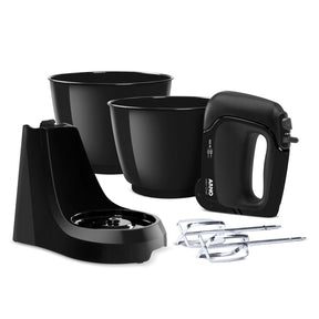 Batedeira Arno Mini Chef Portátil 400W com 2 Tigelas de 4 Litros 4 velocidades Função Pulsar Preta HM11