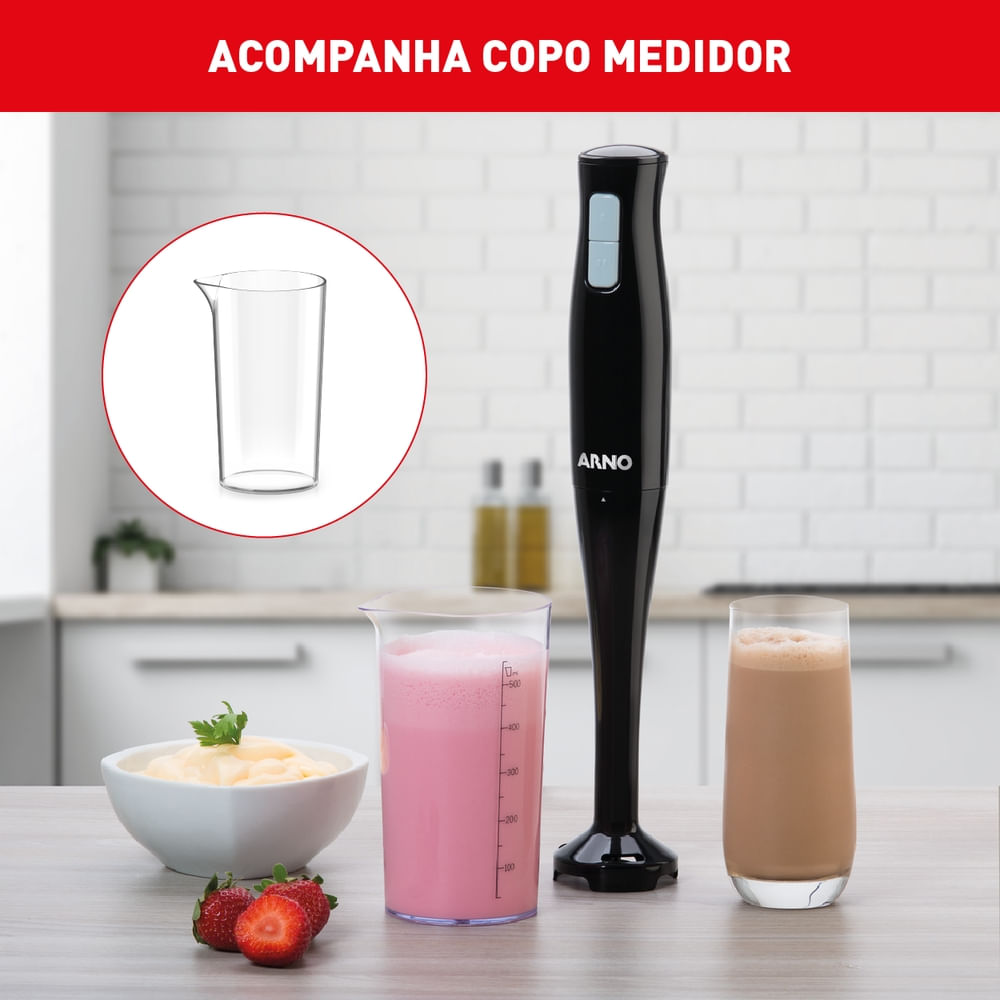 Mixer Portátil Turbomix Arno Duo 200W com Copo Medidor MX21