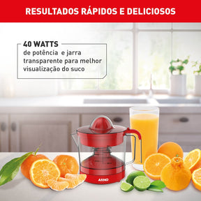 Espremedor de Frutas Arno Suco Express 40W e 750ml de Capacidade Vermelho CP32