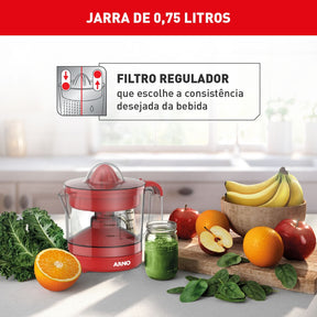 Espremedor de Frutas Arno Suco Express 40W e 750ml de Capacidade Vermelho CP32