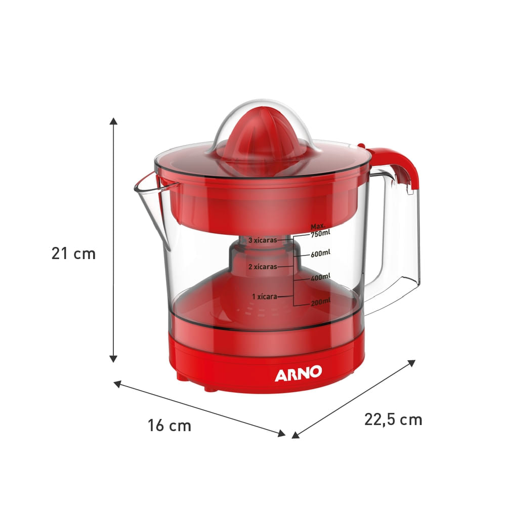 Espremedor de Frutas Arno Suco Express 40W e 750ml de Capacidade Vermelho CP32