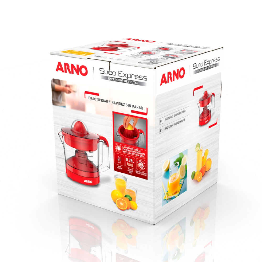 Espremedor de Frutas Arno Suco Express 40W e 750ml de Capacidade Vermelho CP32