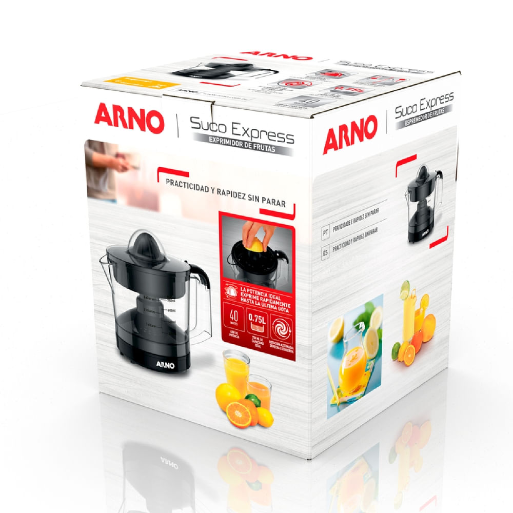 Espremedor de Frutas Arno Suco Express 40W e 750ml de Capacidade Preto CP31