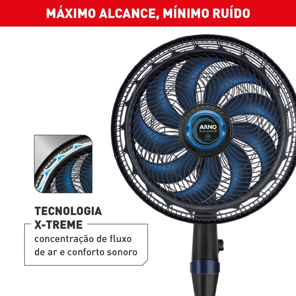 Ventilador Arno X-treme 9 Coluna Repelente 40cm VE9R