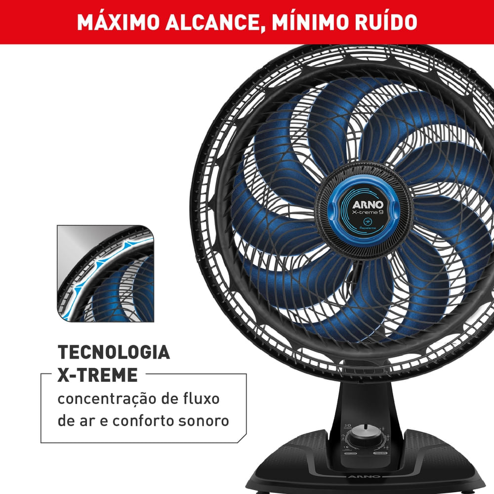 Ventilador Arno X-treme 9 Mesa Repelente 40cm VE95