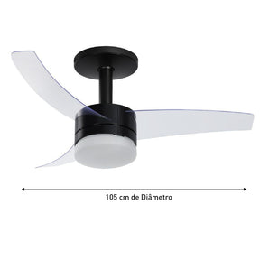 Ventilador de Teto Arno Ultimate Bivolt Preto com 3 Pás e Controle Remoto VX14