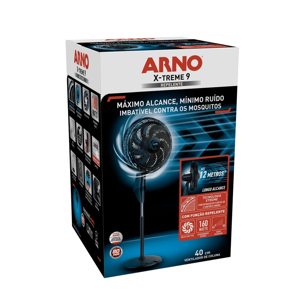Ventilador Arno X-treme 9 Coluna Repelente 40cm VE9R