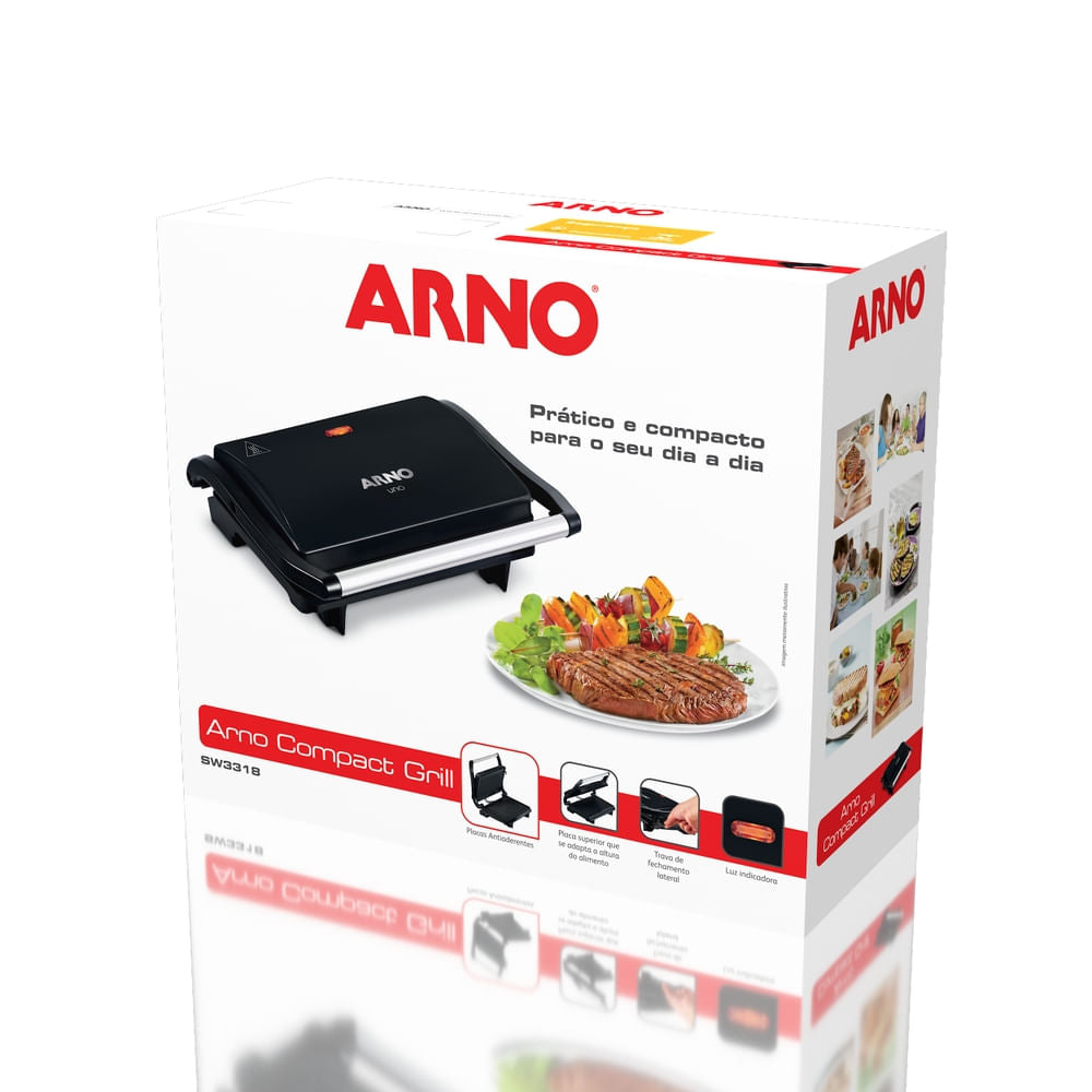 Sanduicheira Grill Arno Compact Preto GPTO