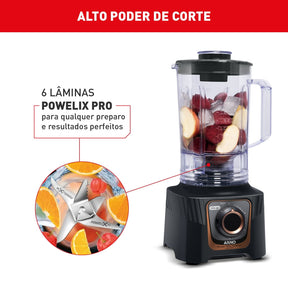 Liquidificador Arno Power Max Autolock 1400W Cinza Chumbo LN81