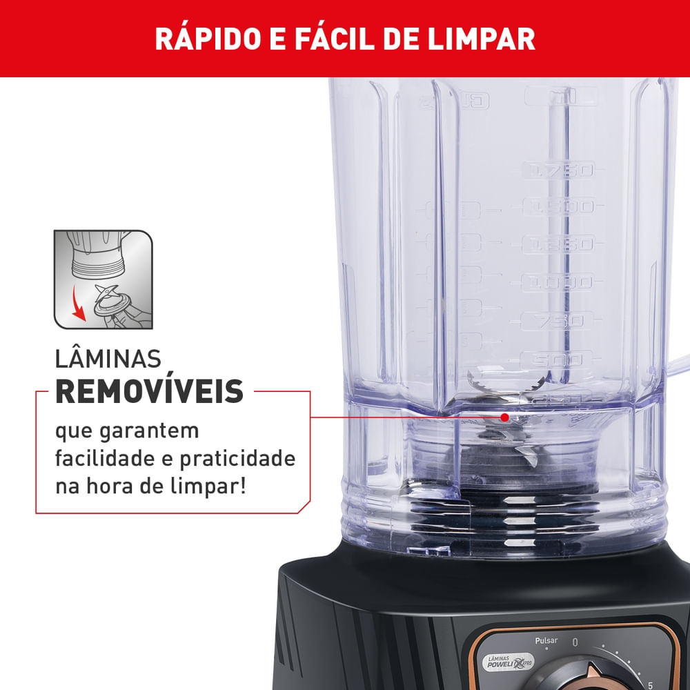 Liquidificador Arno Power Max Autolock 1400W Cinza Chumbo LN81