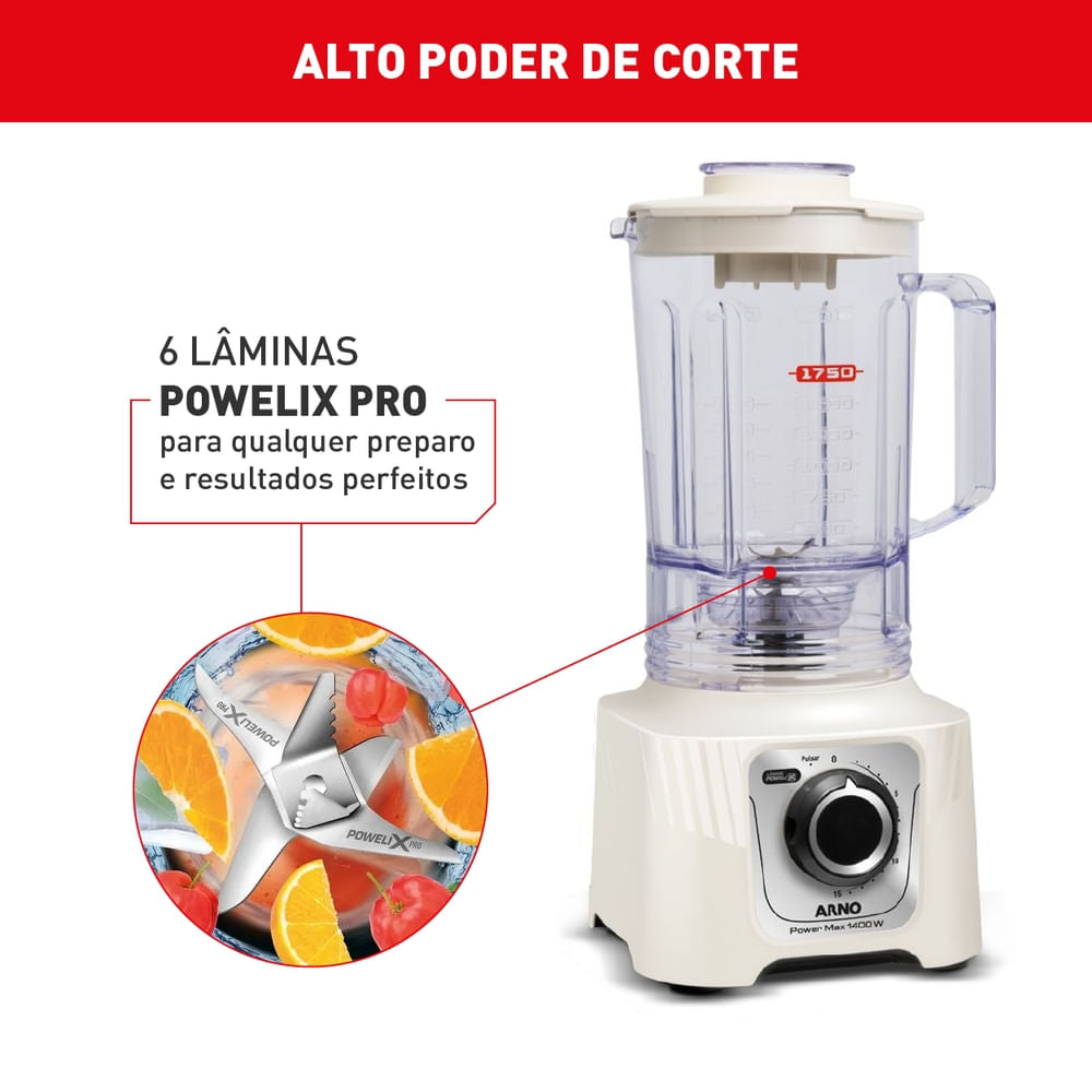 Liquidificador Arno Power Max 1400W Marfim LN64
