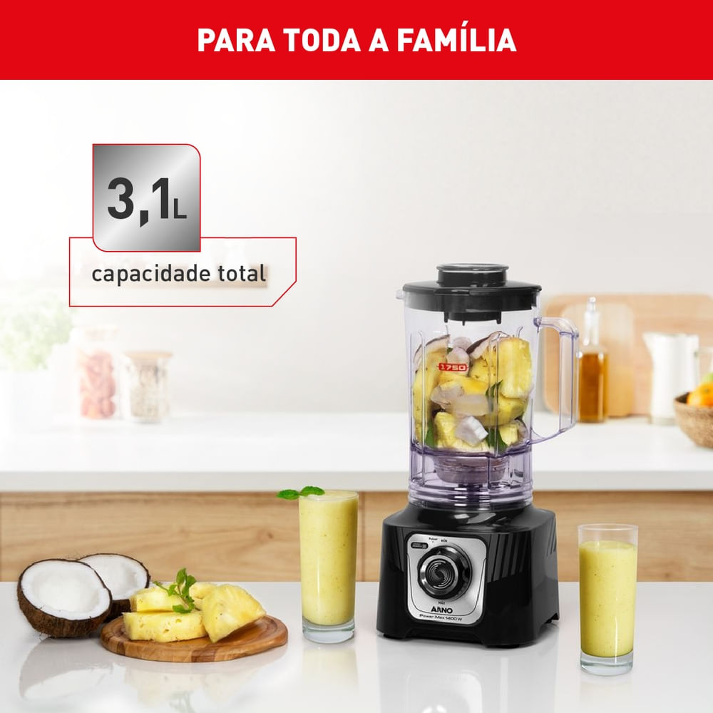 Liquidificador Arno Power Max 1400W Preto LN65