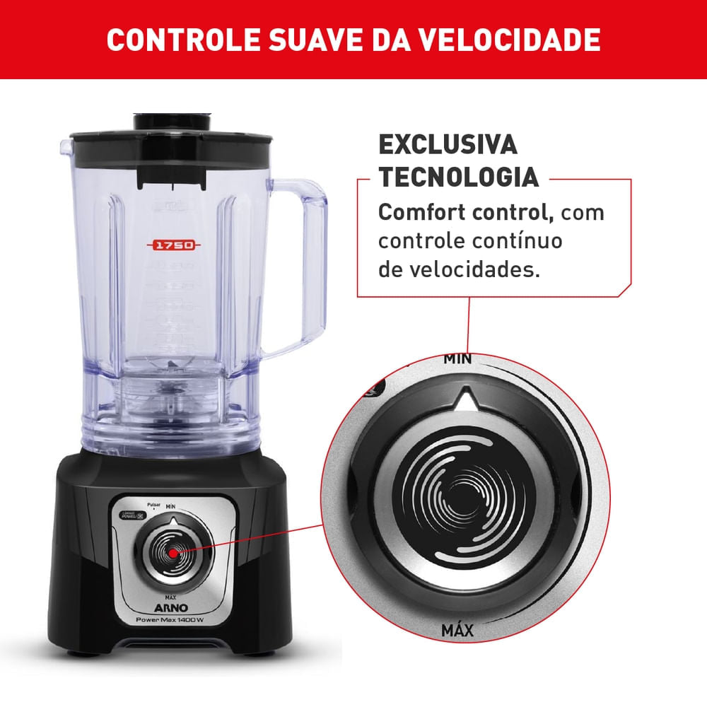 Liquidificador Arno Power Max 1400W Preto LN65