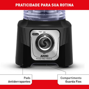 Liquidificador Arno Power Max 1400W Preto LN65