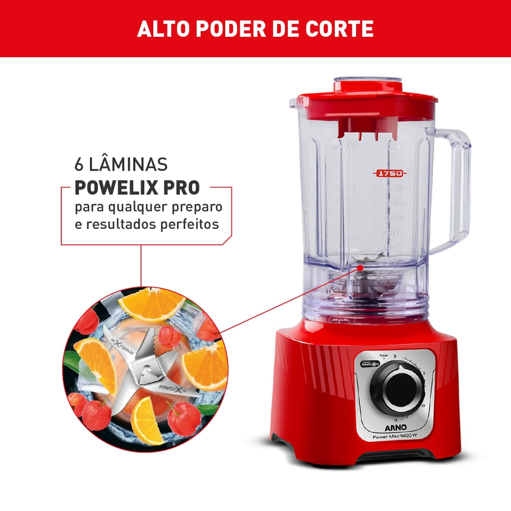 Liquidificador Arno Power Max Vermelho 1400W LN63