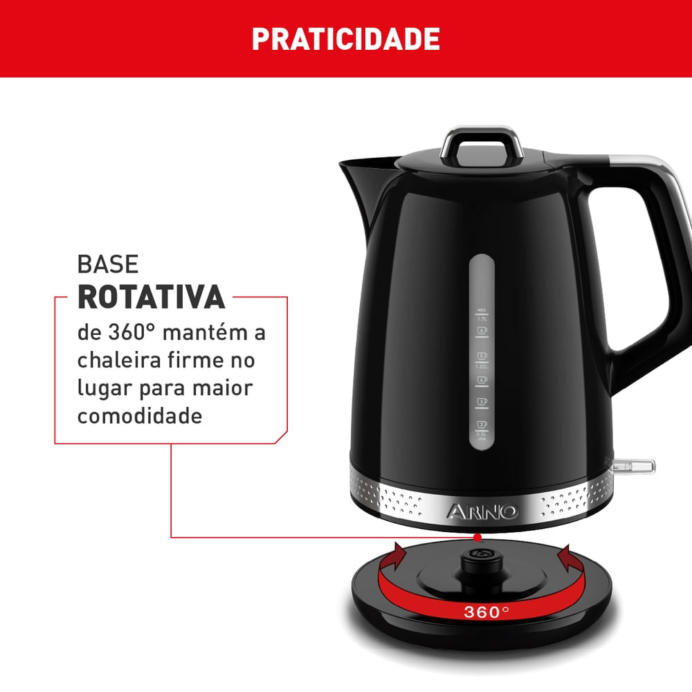 Kit Chaleira e Torradeira Soleil Preta