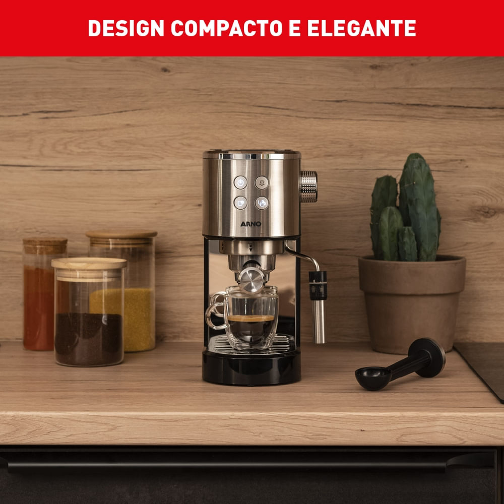 Cafeteira Elétrica Arno Espresso Steam e Pump Inox 1L CESP