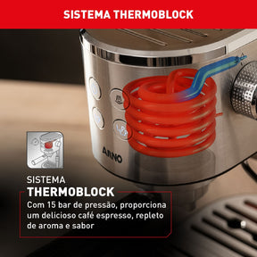 Cafeteira Elétrica Arno Espresso Steam e Pump Inox 1L CESP