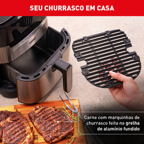 Fritadeira Air Fryer Arno Air Plus Expert & Grill Digital 4,2L Inox UFE2