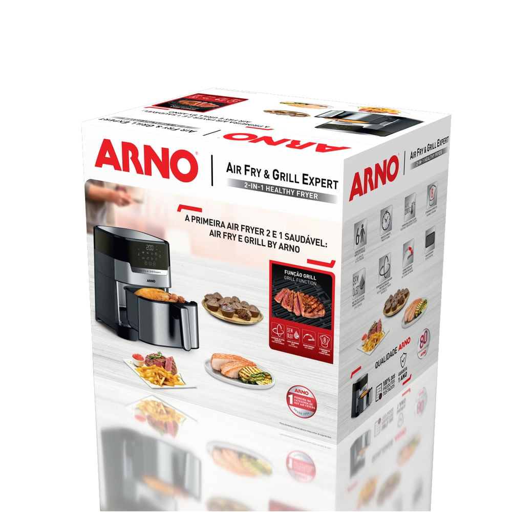Fritadeira Air Fryer Arno Air Plus Expert & Grill Digital 4,2L Inox UFE2