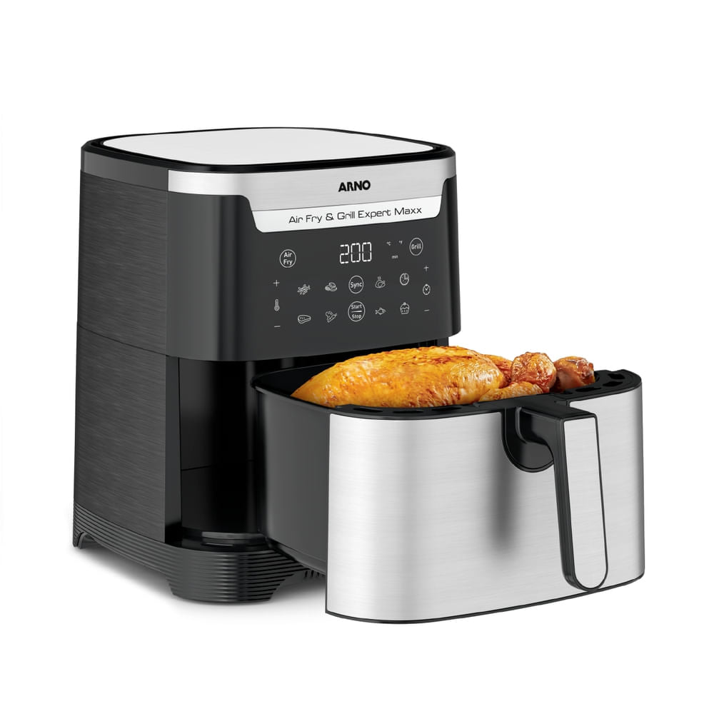 Fritadeira Air Fryer Arno Airfry & Grill Expert 6,5L Inox AFD6