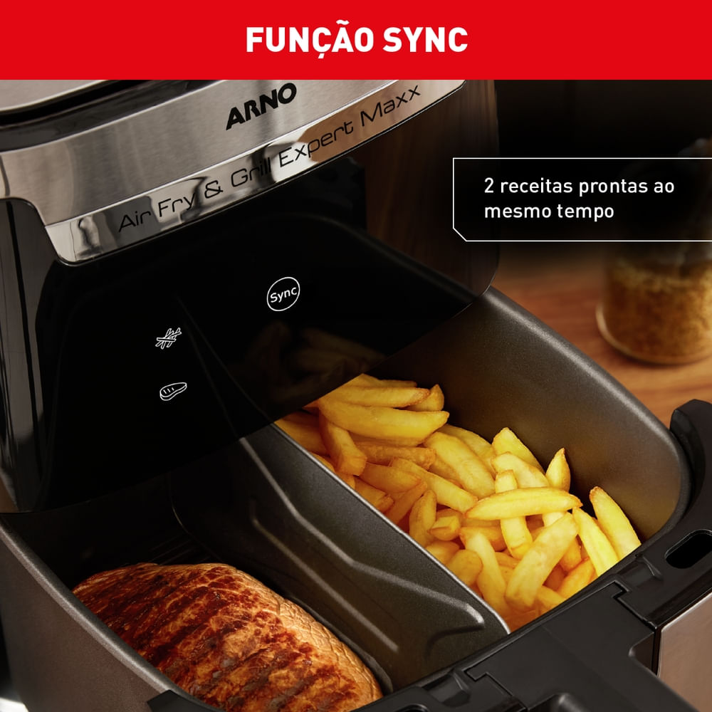 Fritadeira Air Fryer Arno Airfry & Grill Expert 6,5L Inox AFD6