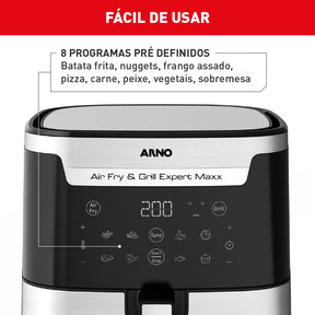 Fritadeira Air Fryer Arno Airfry & Grill Expert 6,5L Inox AFD6