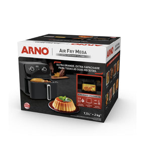 Fritadeira Air Fryer Arno Mega Mecânica 7,5L Preta AFM7