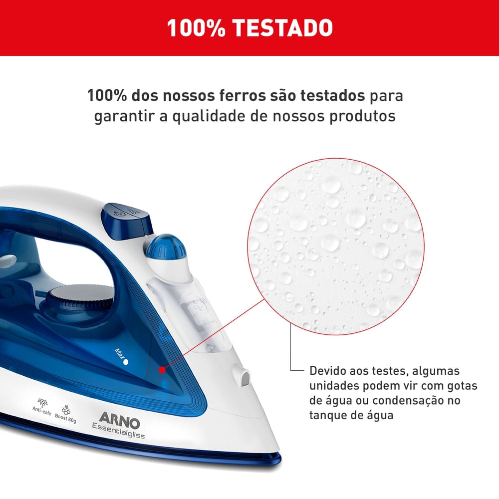 Ferro a Vapor Essentialgliss Azul com Base Antiaderente FEA1