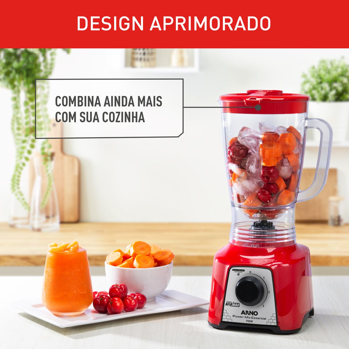 Liquidificador Arno Power Mix Essential Vermelho LQ18