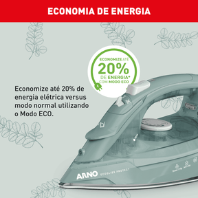 Ferro a Vapor Ecogliss Protect com Modo ECO e Desligamento Automático FECP