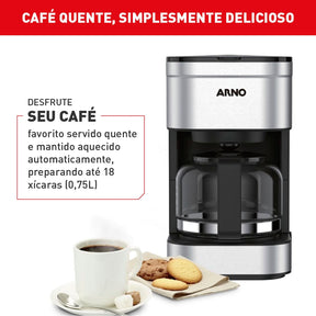 Cafeteira Filtro Arno Preferita Inox com 750ml de Capacidade e Jarra de Vidro CFPF