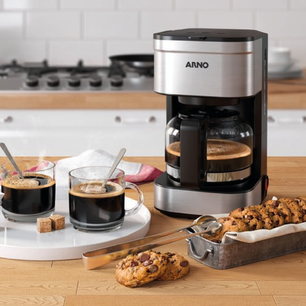Cafeteira Filtro Arno Preferita Inox com 750ml de Capacidade e Jarra de Vidro CFPF