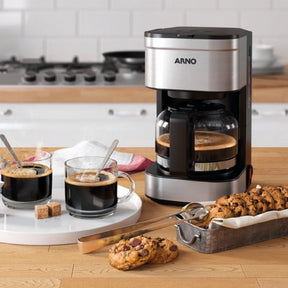 Cafeteira Filtro Arno Preferita Inox com 750ml de Capacidade e Jarra de Vidro CFPF