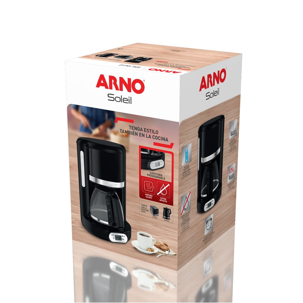 Cafeteira Elétrica Arno Soleil Preta 1,25L SPFC