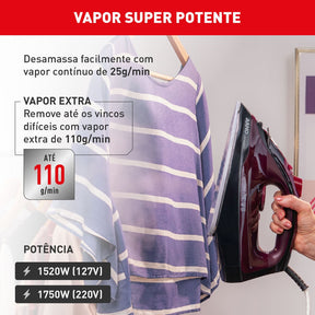 Ferro a Vapor Arno Ultragliss com Base Durilium Airglide FMV