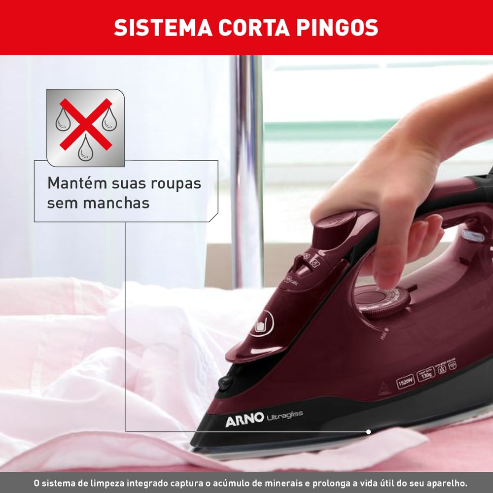 Ferro a Vapor Arno Ultragliss com Base Durilium Airglide FMV