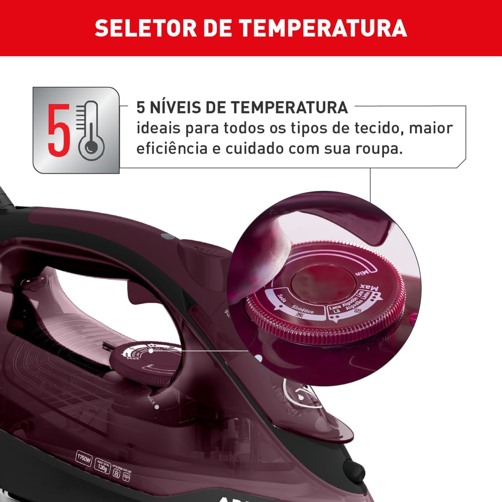 Ferro a Vapor Arno Ultragliss com Base Durilium Airglide FMV