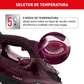 Ferro a Vapor Arno Ultragliss com Base Durilium Airglide FMV