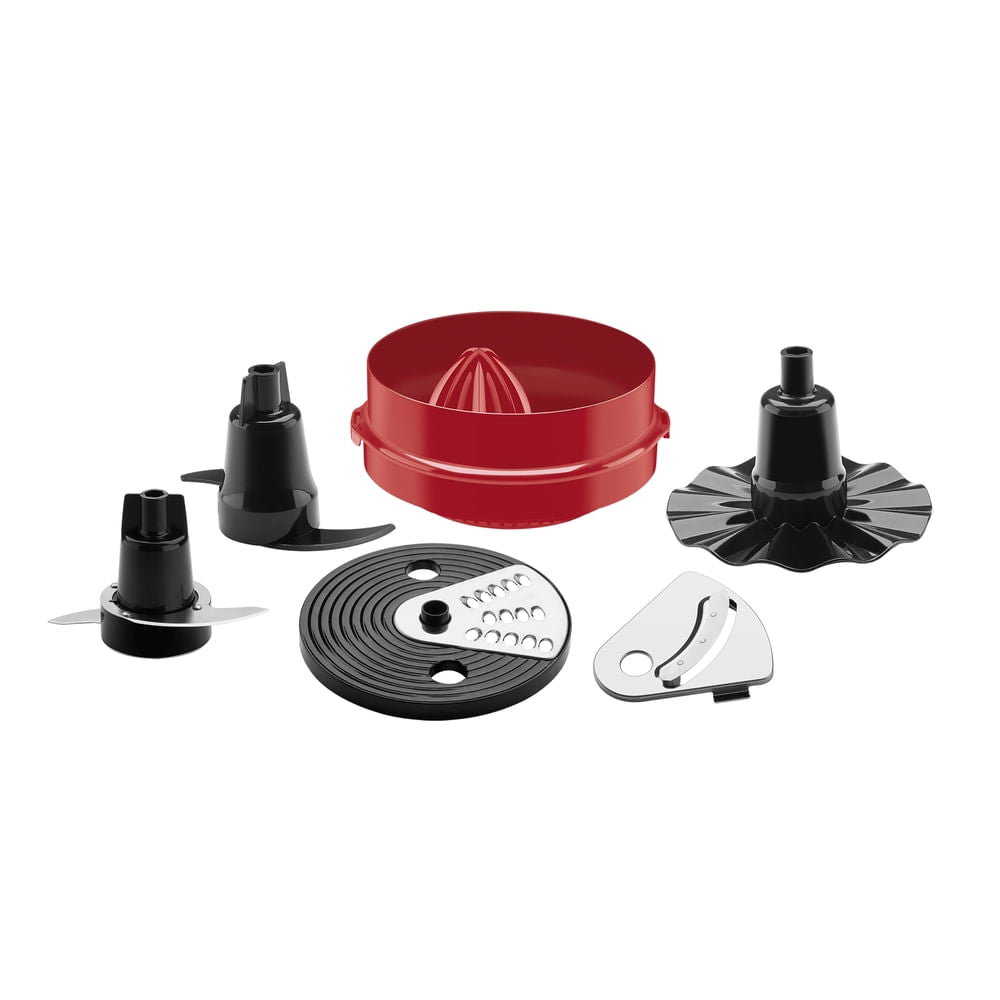 Multiprocessador de alimentos Arno Multichef 7 em 1 700W Limpa Fácil com Lâminas Removíveis Jarra de 3,1L Vermelho MP76
