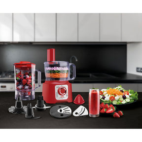 Multiprocessador de alimentos Arno Multichef 7 em 1 700W Limpa Fácil com Lâminas Removíveis Jarra de 3,1L Vermelho MP76