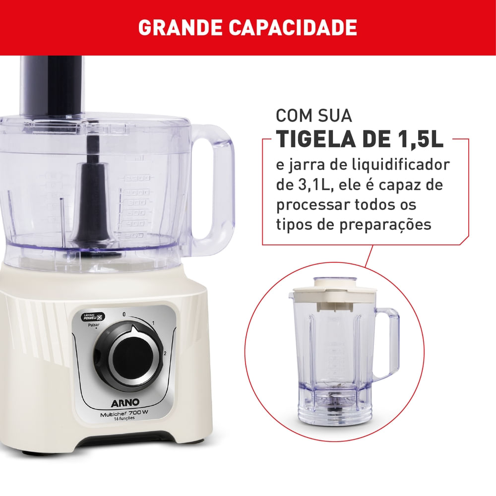 Multiprocessador Arno 700W 16 Funções Marfim MP62