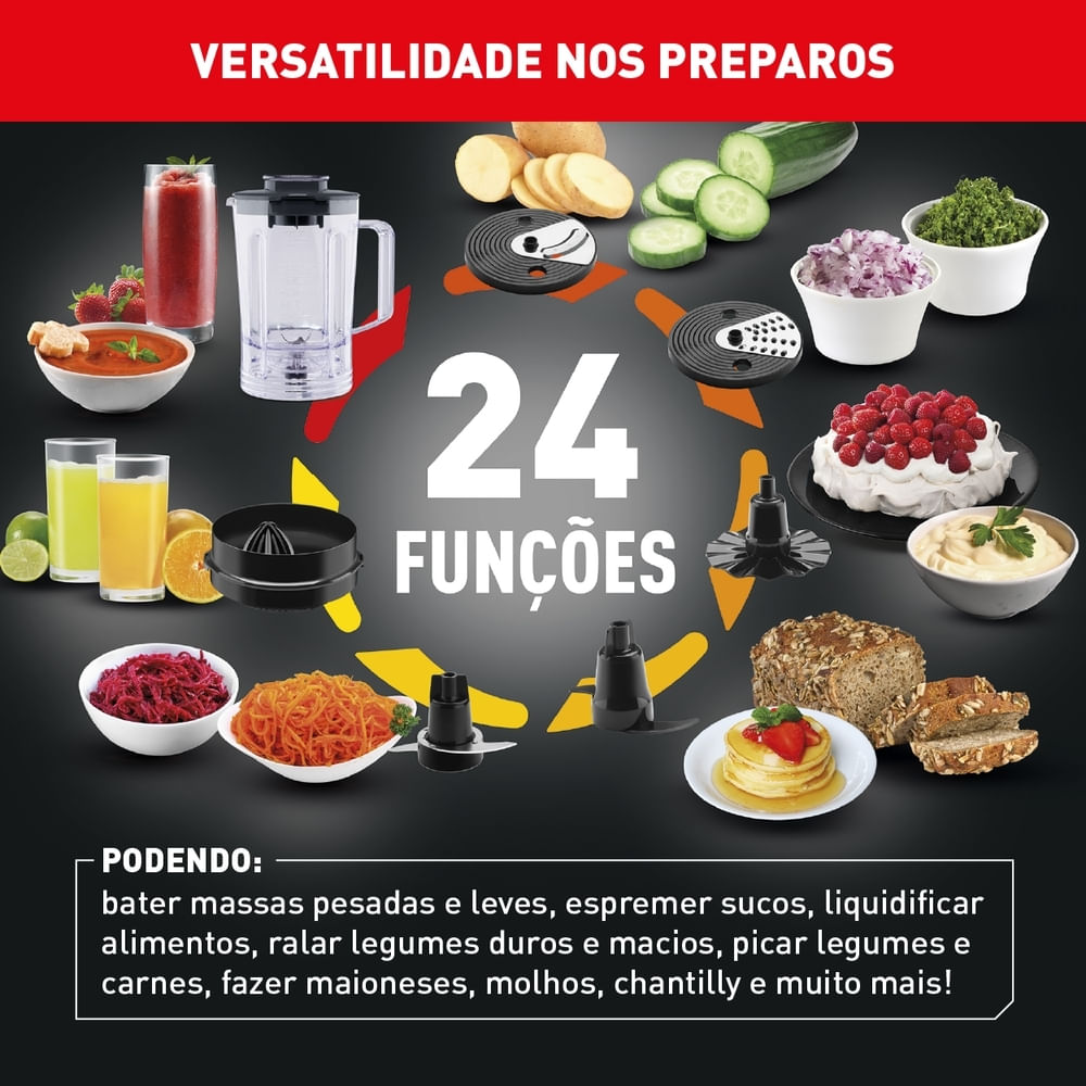 Multiprocessador Arno 700W 24 Funções Preto MP72