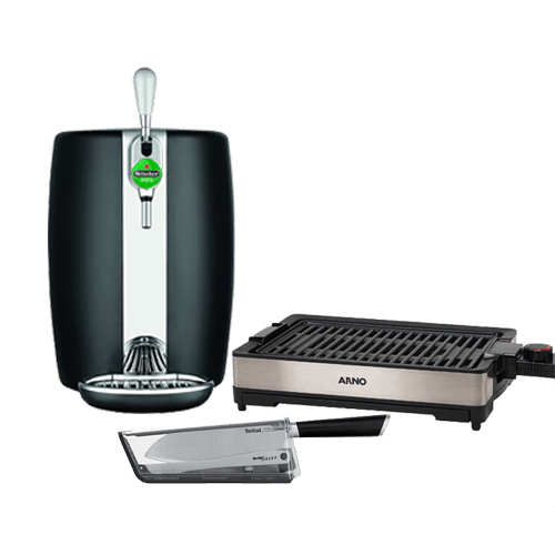 Kit Churrasco 1: Churrasqueira Elétrica, Faca, Chopeira